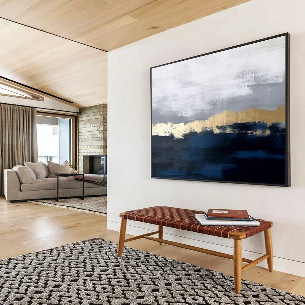 Gold - Gray Abstract Art for Modern Corporate Office Reception Areas DLZ3168
