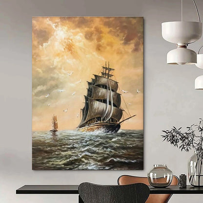 Sailing Ship Art for Nautical Museum & Coastal Home DLZ2349