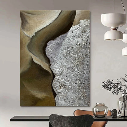 Brown - White Relief Art for Rustic Vineyard Tasting Room & Modern Farmhouse Dining Area DLZ0994