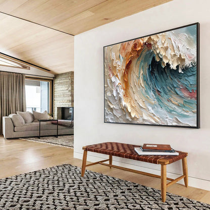 Textured Ocean Wave Art for Relaxing Bathroom Retreat DLZ3060