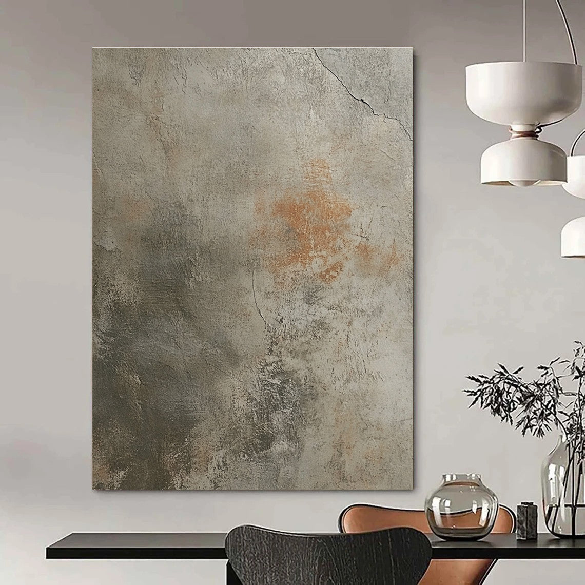 Textured Gray Wall Art for Industrial - Chic Gallery & Minimalist Home Study STSC1445