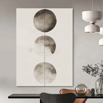Gray Watercolor Circles Meditative Abstract Art for Yoga Studio & Serene Home Meditation Room STSC1458