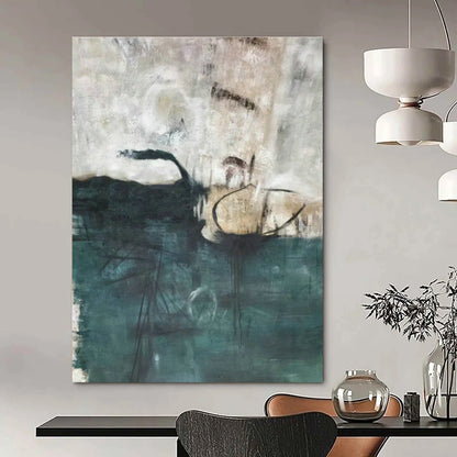 Dark Green - Grey - White Abstract Art for Living Room & Bedroom DLZ0503