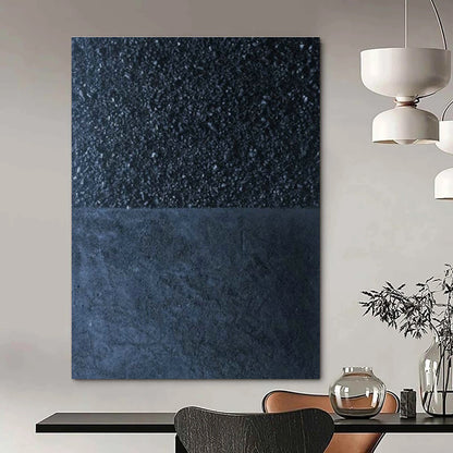 Black - Blue Textured Abstract Art for Industrial Loft & Art Studio DLZ1254