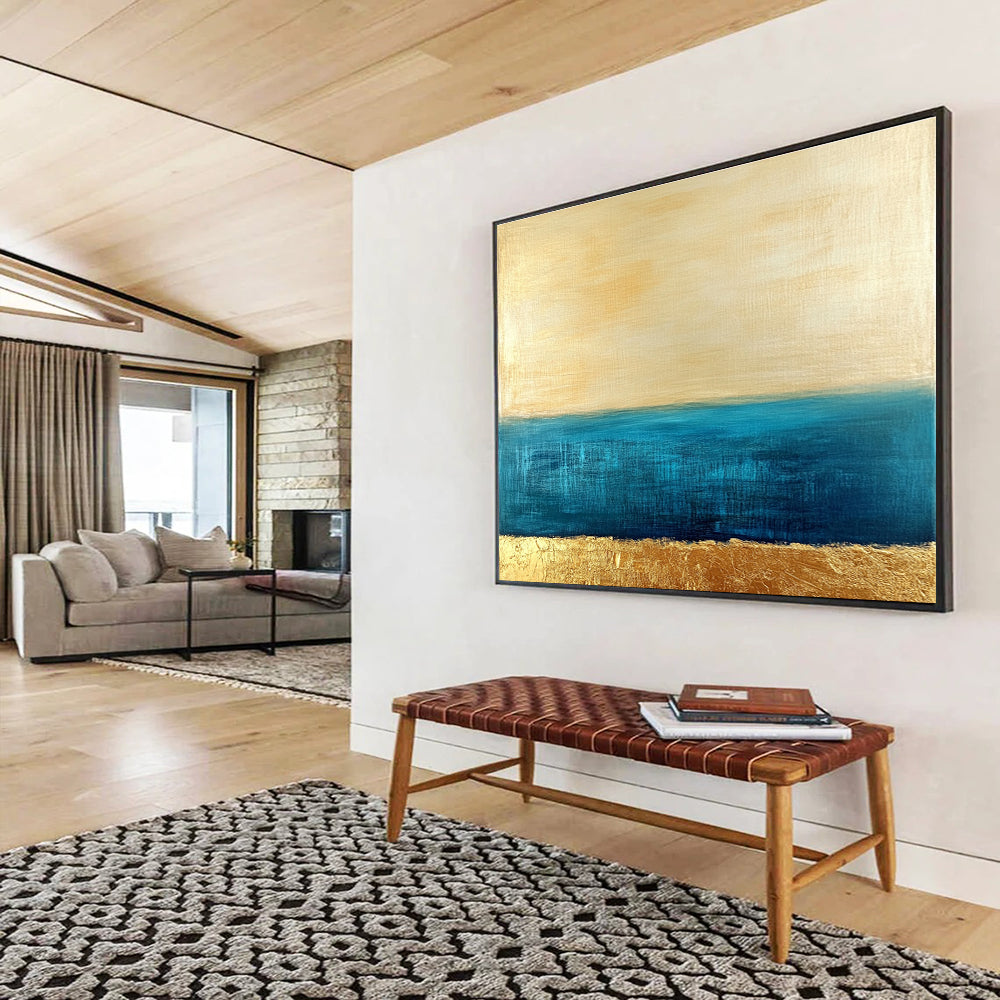 Minimalist Sea and Sky Art for Coastal Home Living Room & Serene Spa Lounge SC172