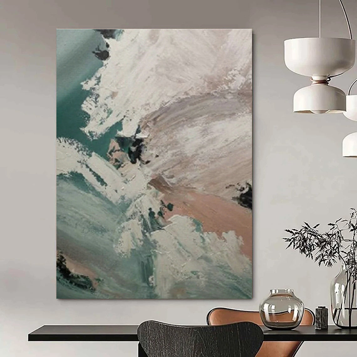 Abstract Coastal Waves Art for Surf Shop Lounge & Coastal Airbnb DLZ0876