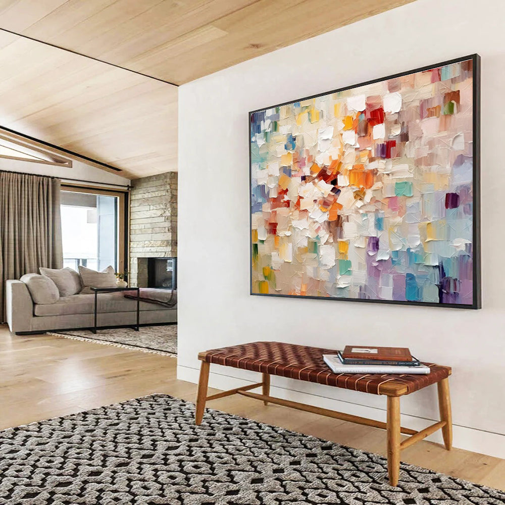 Colorful Block Abstract Art for Contemporary Art Gallery Feature Walls DLZ3246