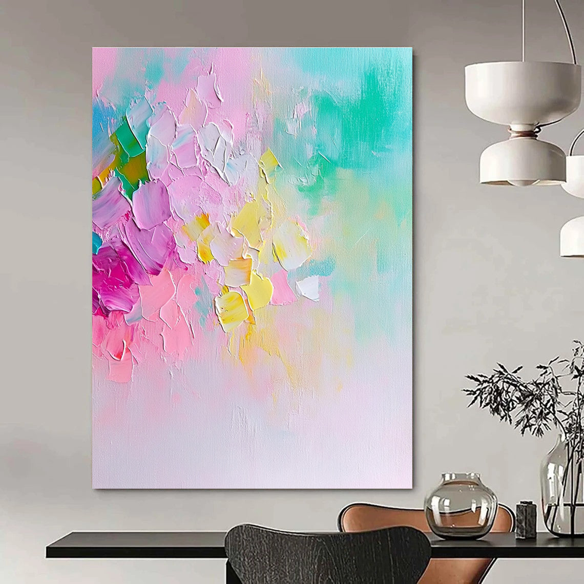 Colorful Textured Abstract for Vibrant Art Café & Bohemian Home Studio STSC442