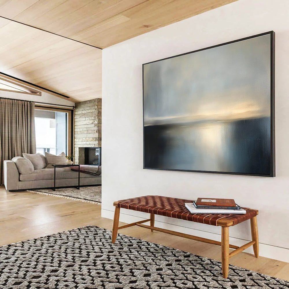 Gray Sea Horizon Art for Nautical Museum & Calm Meditation Space SC079