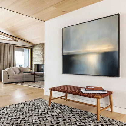 Gray Sea Horizon Art for Nautical Museum & Calm Meditation Space SC079