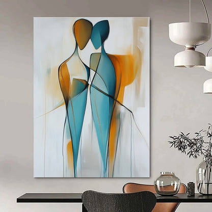 Golden Accent Abstract Figures Art for Bedroom & Luxury Lounge STSC714