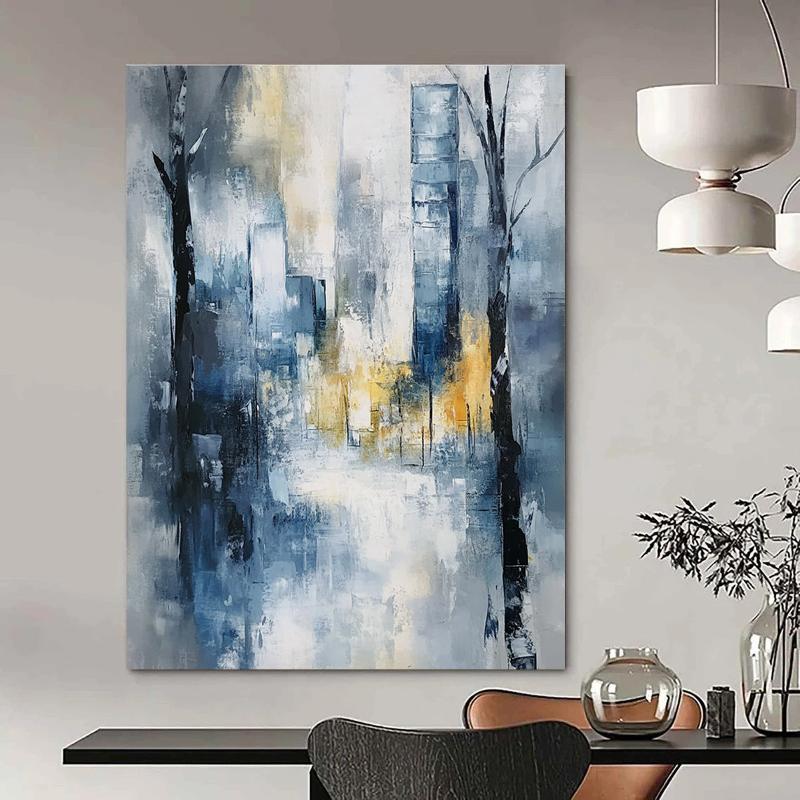 Gray - Toned Cityscape for Sophisticated Office & Industrial - Style Home STSC278