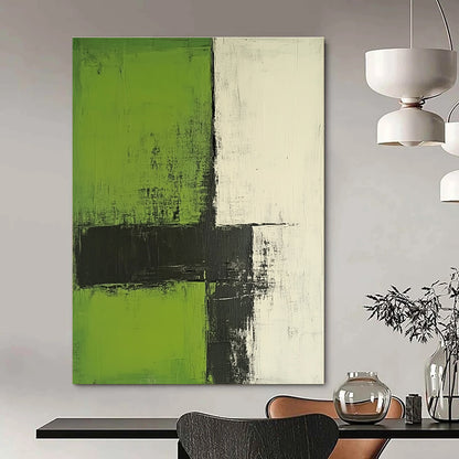Green and Black Geometric Abstract for Minimalist Home Office & Contemporary Art Space STSC422