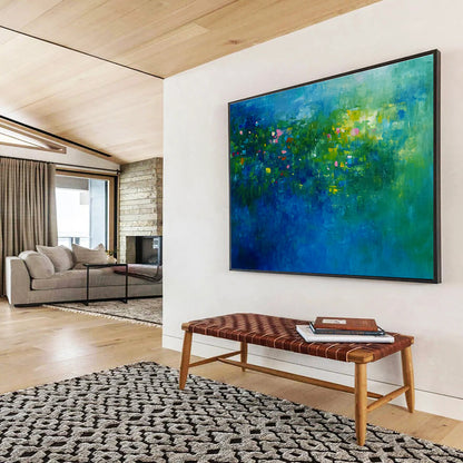 Blue - Green Abstract Garden Art for Botanical Conservatory Café & Nature - Lover’s Bathroom SC339