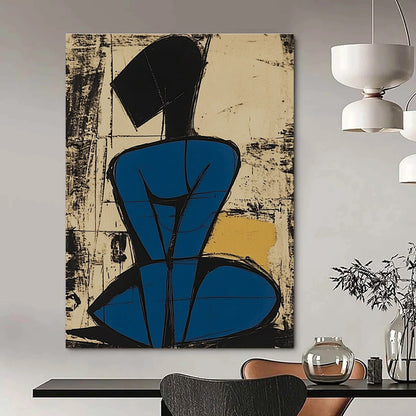Abstract Figure in Blue for Mid - Century Modern Office & Avant - Garde Art Studio STSC984