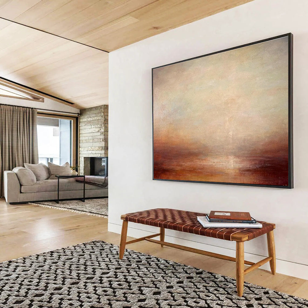 Warm Brown Sea View Art for Desert - Themed Restaurant Private Dining DLZ3159