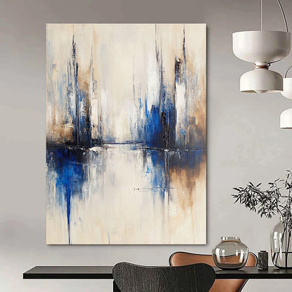 Blue - Beige City Abstract Art for Architect’s Studio & Urban - Themed Restaurant STSC134