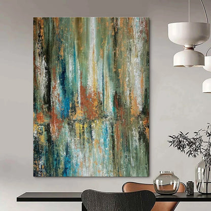 Colorful Vertical - Stroke Abstract Art for Office Break Room Walls DLZ0033
