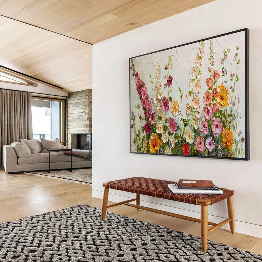 Textured Wildflower Art for Charming Cottage Kitchen DLZ3067