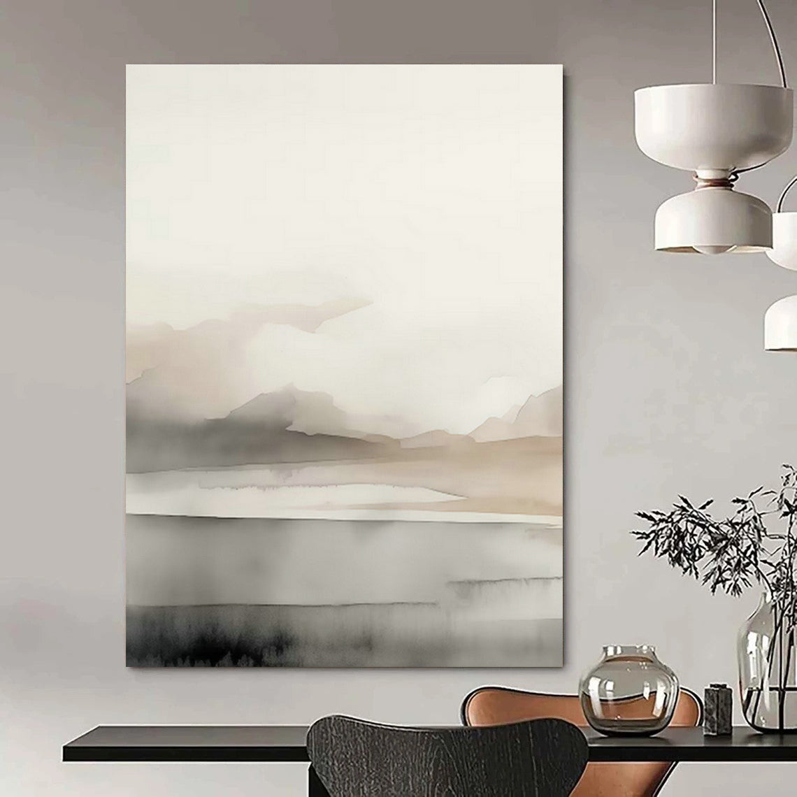 Ink - Wash Landscape Art for Traditional Tea House & Asian - Inspired Home DLZ0723
