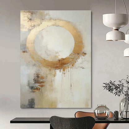 Golden Circle Abstract Art for Modern Office Reception & Luxury Hotel Spa DLZ0918