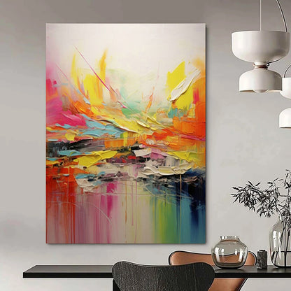 Color - Splashed Abstract Art for Modern Studio Loft & Vibrant Art Café DLZ1560