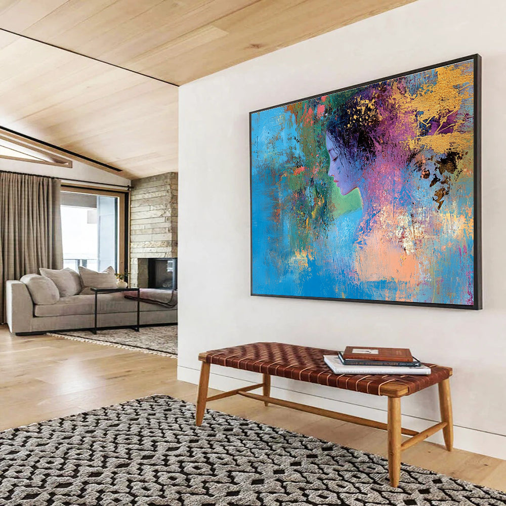 Colorful Portrait Abstract Art for Bohemian - Style Home & Art Gallery Exhibition SC429