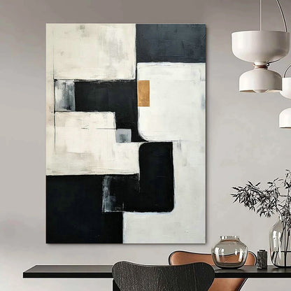 Black - White - Gold Geometric Art for High - End Retail Store Interiors DLZ0118