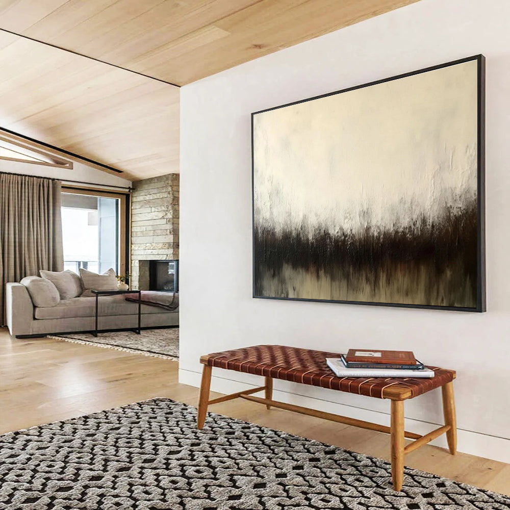 Dark - Brown Gradient Abstract Art for Sophisticated Dining Room DLZ2717