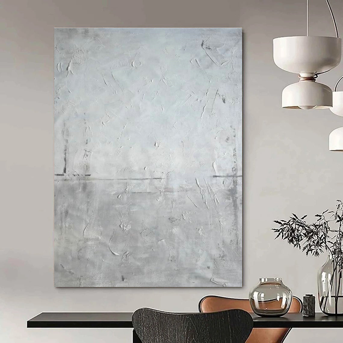 Minimalist Gray - Texture Abstract Art for Modern Living Room & Gallery Corridor DLZ2281
