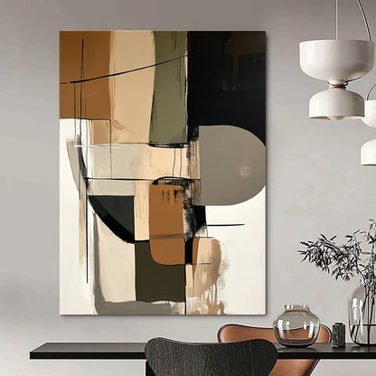 Earth - Toned Abstract Composition for Rustic Home Office & Nature - Inspired Restaurant STSC793