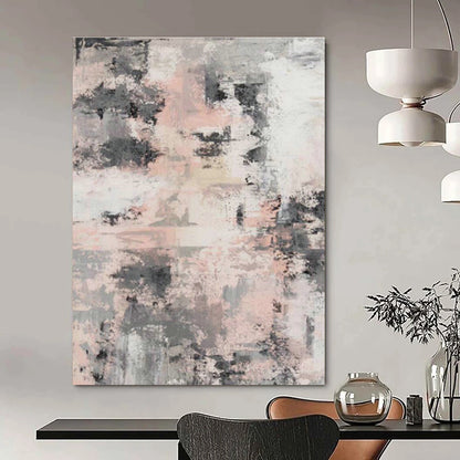 Pink - Gray Abstract Art for Minimalist Home Office Desksides DLZ0068