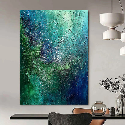 Artistic Blue - Green Splatter Art for Art Studio & Rooftop Bar STSC066