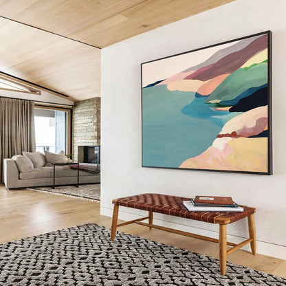 Colorful Coastal Landscape Art for Beach House Living Rooms DLZ3125