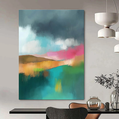 Vibrant Abstract Landscape Art for Rooftop Bar & Art Studio STSC087