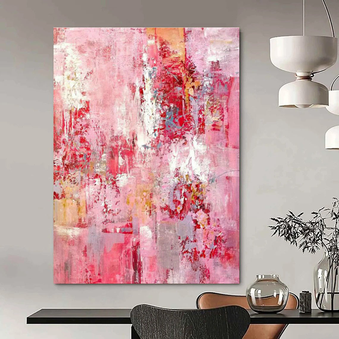 Pink Abstract Art for Bedroom & Entryway DLZ0314