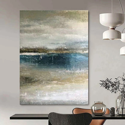Misty Ocean Abstract for Scandinavian - Style Beach House & Zen Meditation Nook DLZ0926