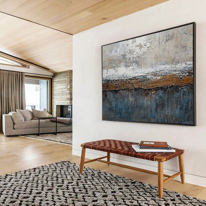 Abstract Textured Landscape Art for Rustic Cabin & Earth - Tone Themed Restaurant SC174
