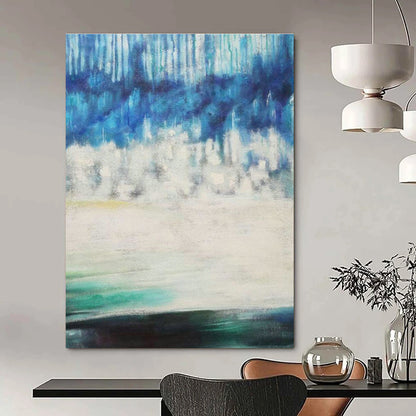 Blue - White Gradient Abstract for Beach House & Corporate Waiting Room DLZ0575