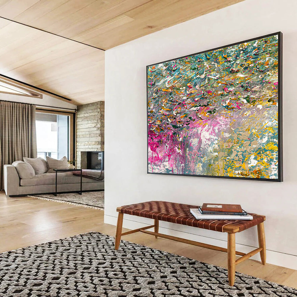 Color - Splashed Floral Art for Creative Studio Collaboration Space Walls DLZ3304