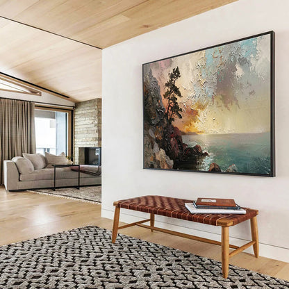 Coastal Lone Pine Landscape Art for Nautical - Themed Study DLZ2847