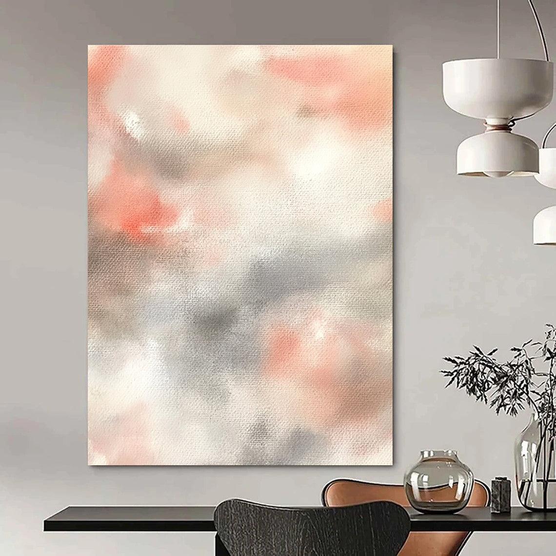 Soft Color Wash Calming Abstract Art for Minimalist Bedroom & Serene Home Reading Nook STSC1462