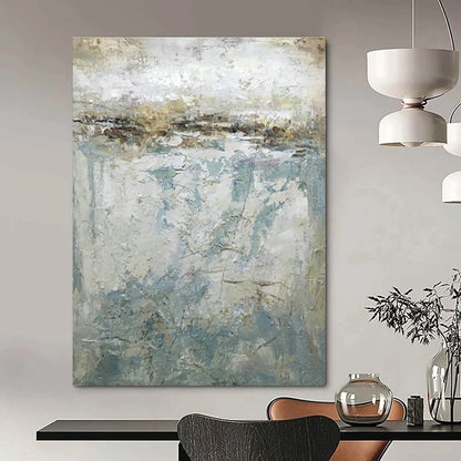 Light Brown - Blue Abstract Art for Bedroom & Dining Room DLZ0561