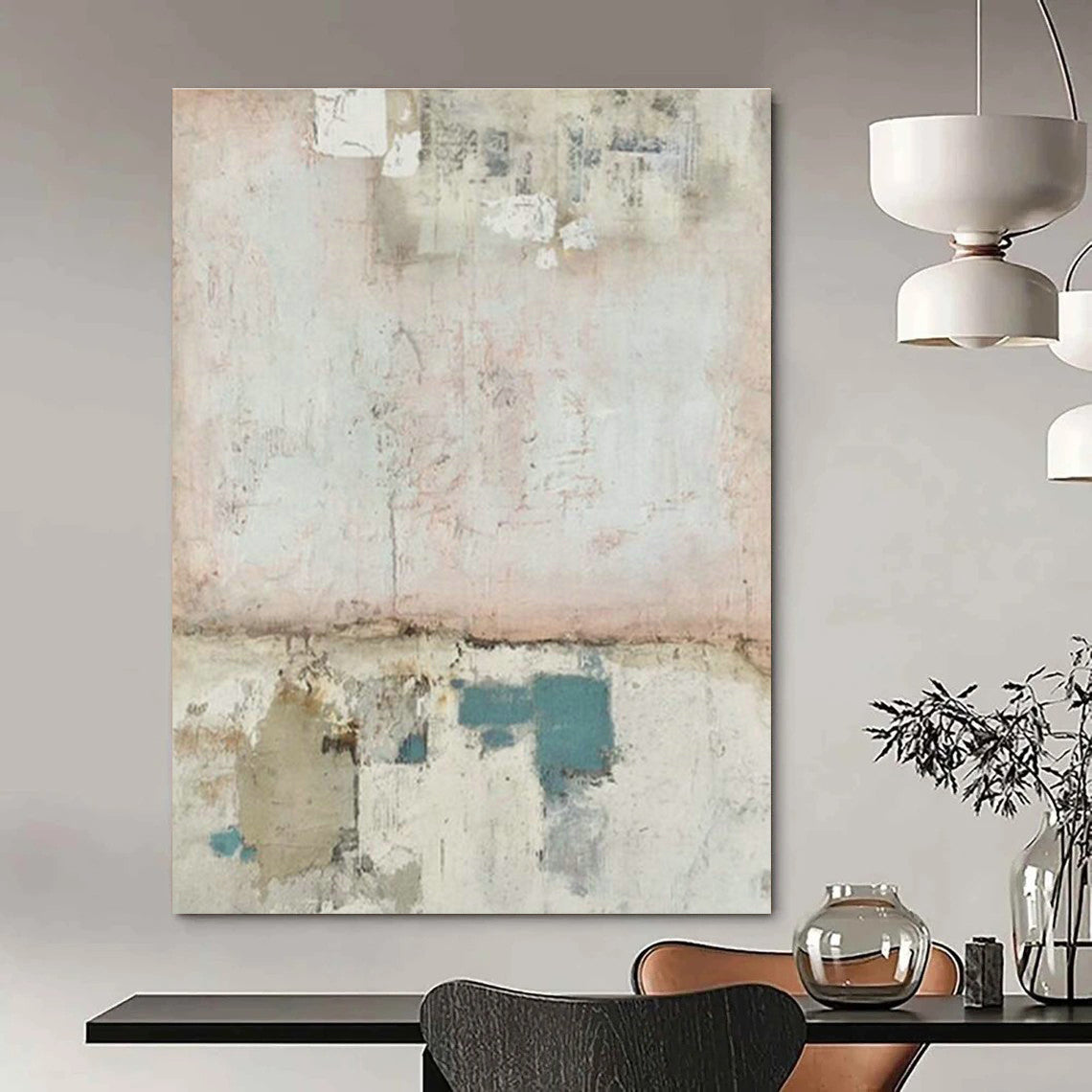 Pink - Blue Collage Art for Coastal Home Beach - Themed Nooks DLZ0191