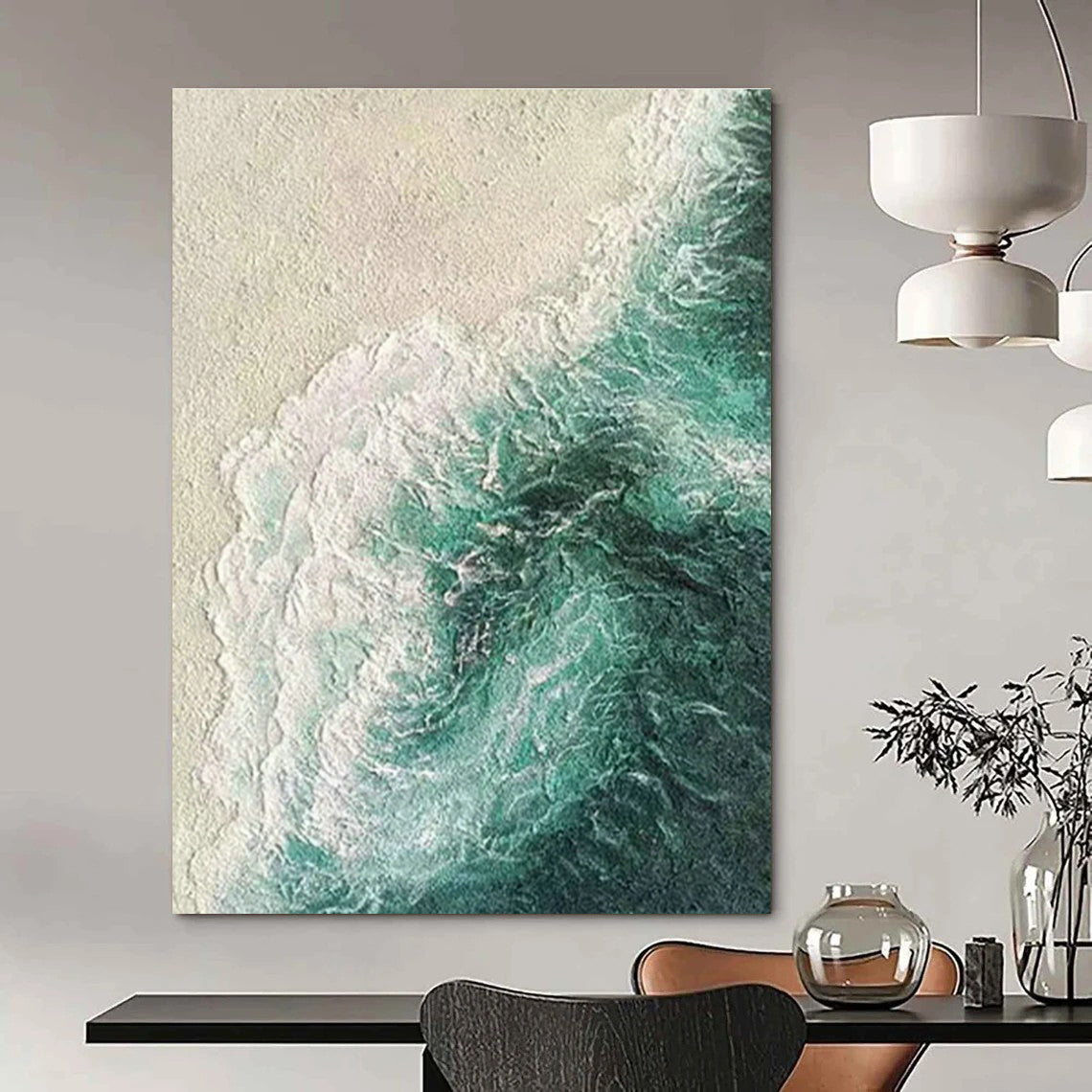 Aerial Sea View Art for Tropical Resort Lobby & Modern Beach Condo DLZ0874