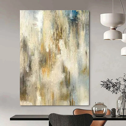 Gray - White - Gold Abstract Art for Luxury Hotel Lobby & Contemporary Art Gallery DLZ1900