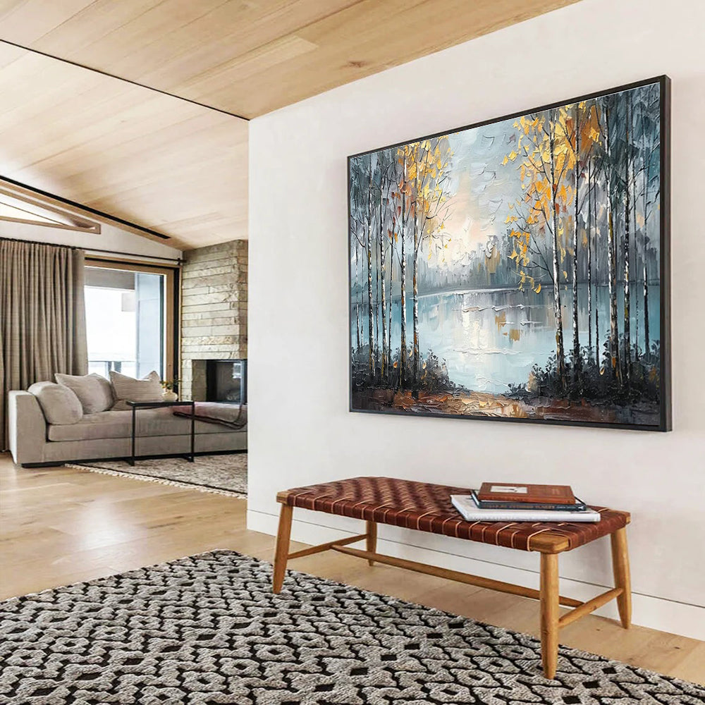 Lake & Forest Landscape Art for Rustic Cabin Living Room Decor DLZ3288