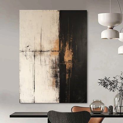 Black and White Abstract Divide for Modern Office & Minimalist Home STSC600