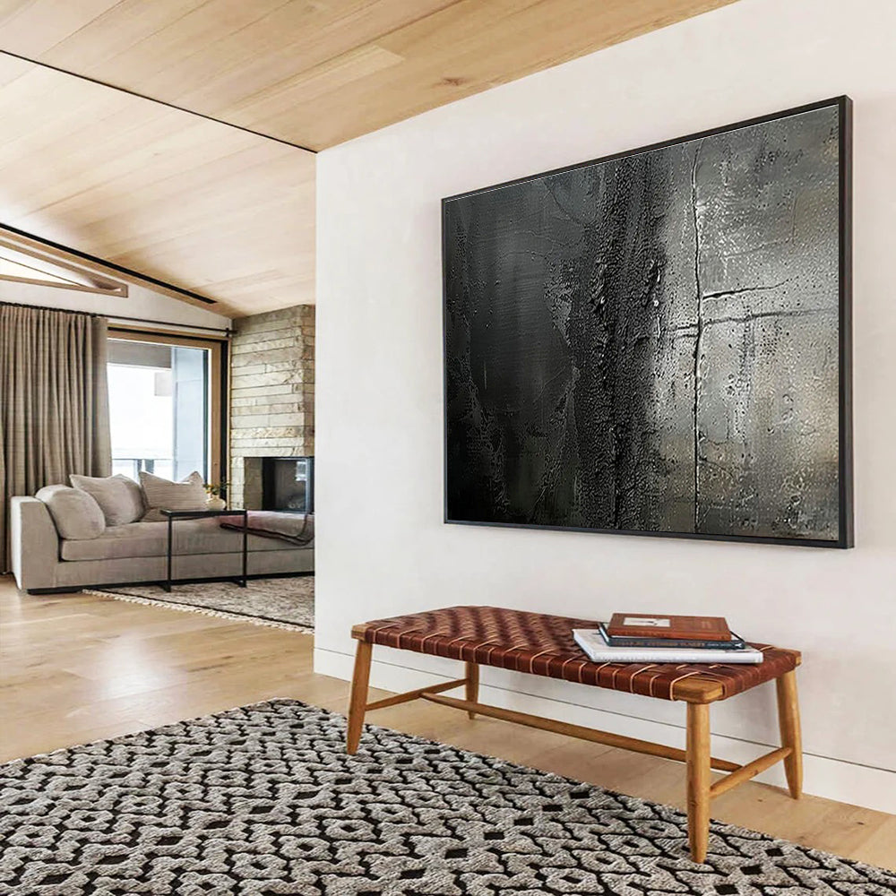 Dark Gray Textured Abstract Art for Industrial - Style Bars DLZ2534