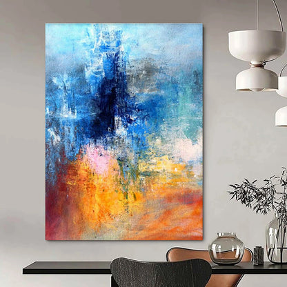 Blue - Toned Abstract Art for Modern Home Office Focus Zones DLZ0003